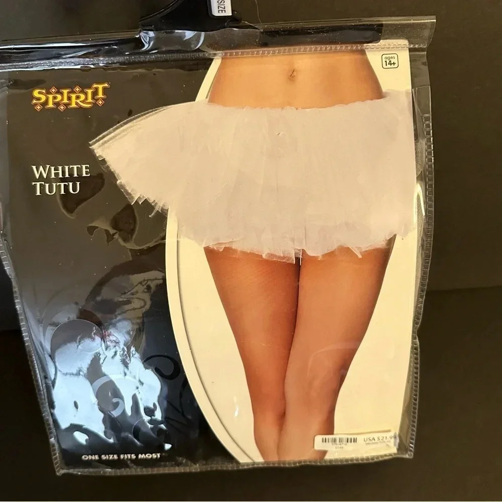 Spirit Halloween White Tutu Organza One Size Fits Most Costume Angel, etc.